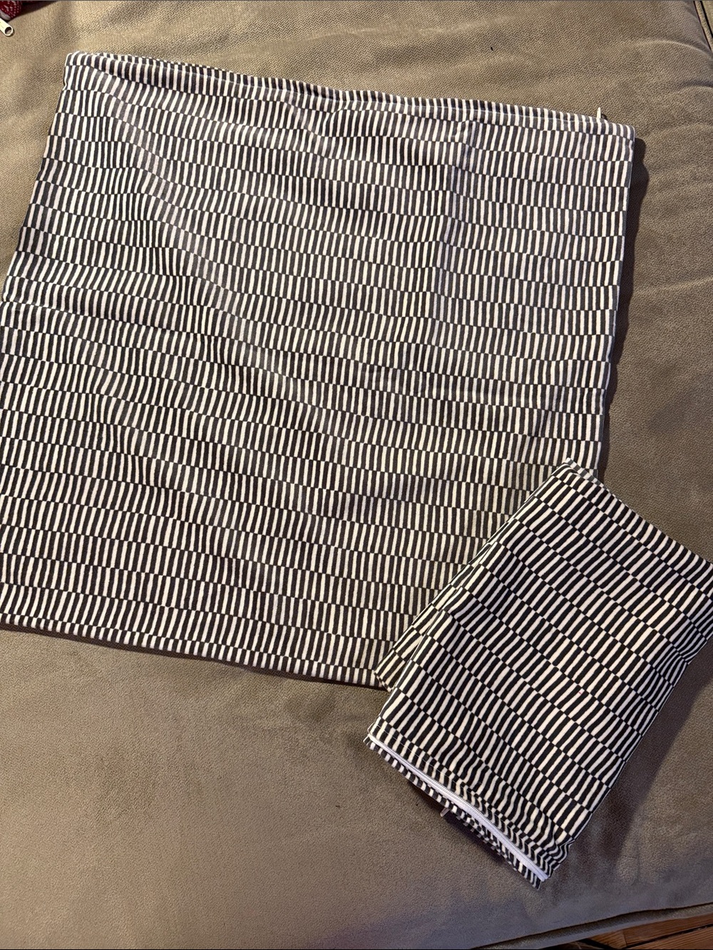 IKEA Grey & White Throw Pillow Cover Set